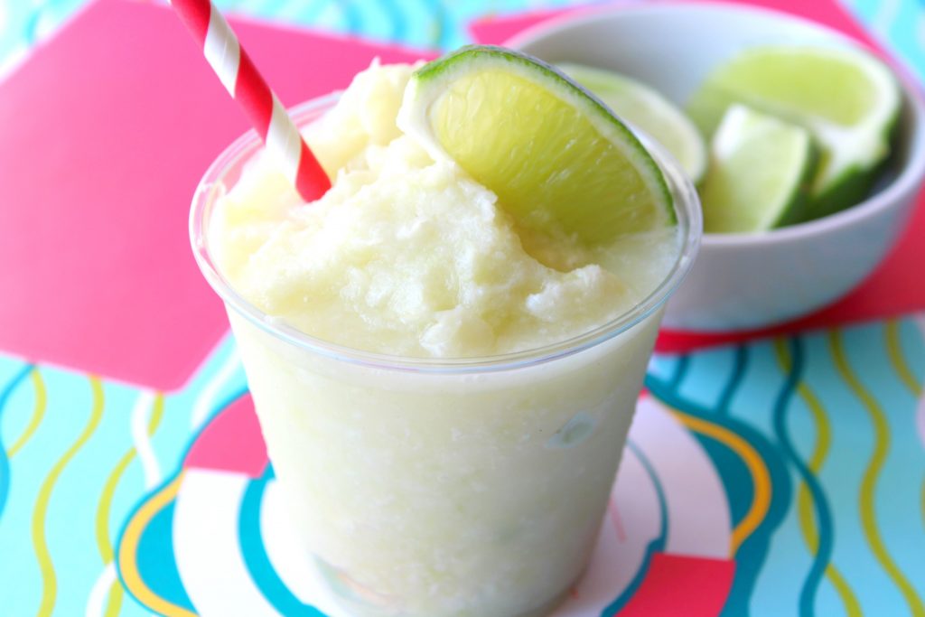 dole whip on coaster with straw