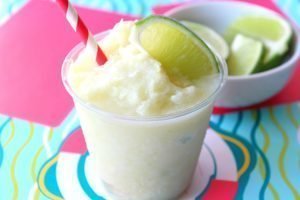 dole whip on coaster with straw