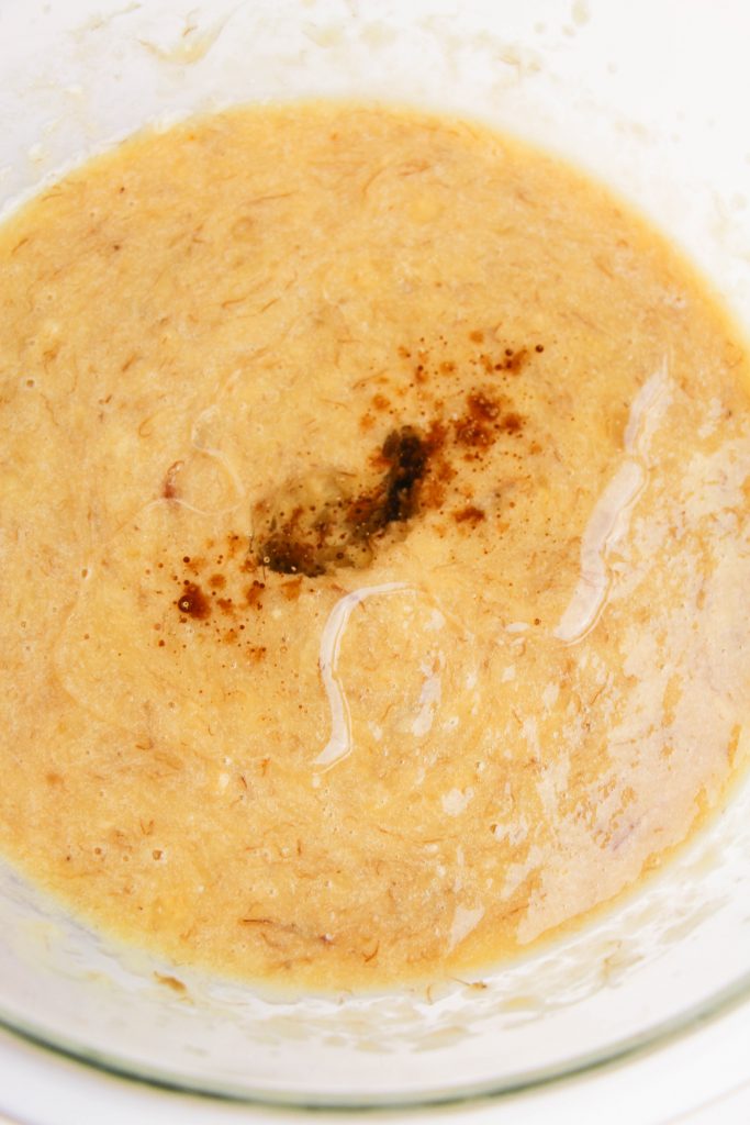 adding vanilla extract to banana muffin batter